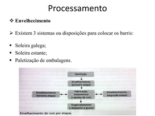 Processamento
 Envelhecimento
 Existem 3 sistemas ou disposições para colocar os barris:
 Soleira galega;
 Soleira estante;
 Paletização de embalagens.
 