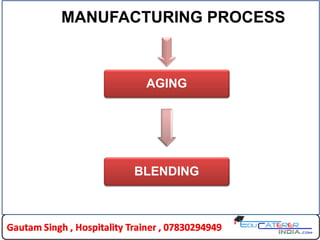 MANUFACTURING PROCESS
AGING
BLENDING
 
