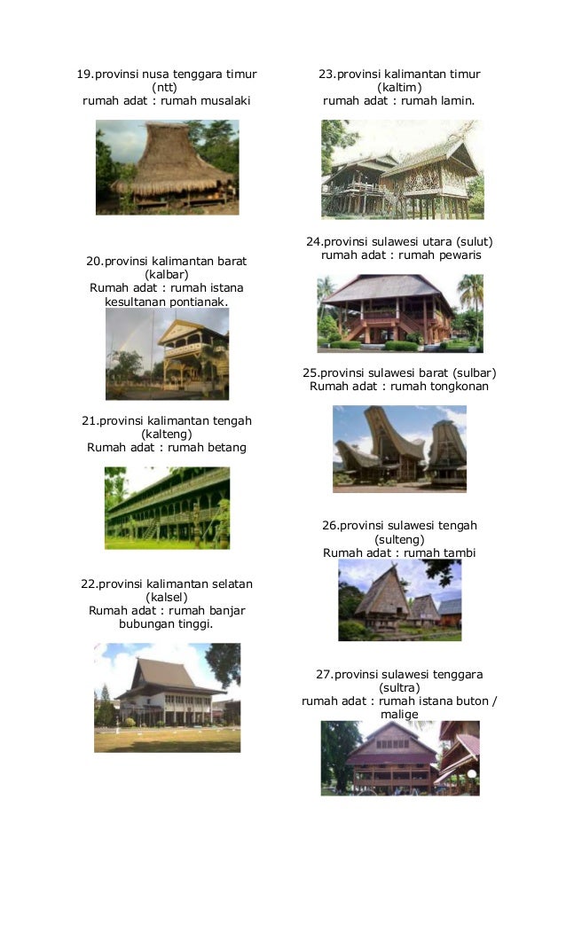 Gambar Rumah Adat Di Indonesia Beserta Keterangannya. adat 