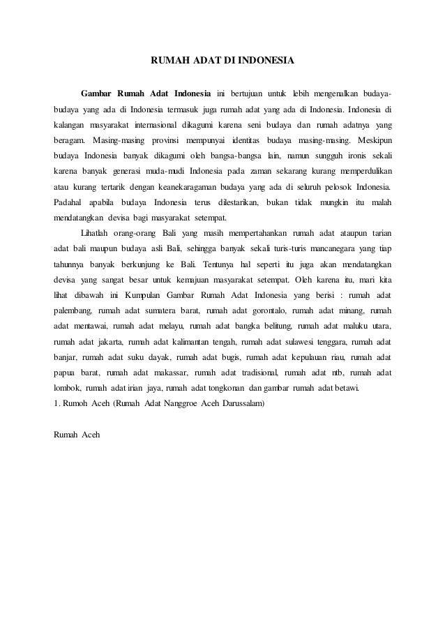Rumah Adat Di Indonesia 45015157