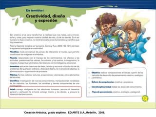 Creación Artística, grado séptimo. EDIARTE S.A.,Medellín, 2008.
 
