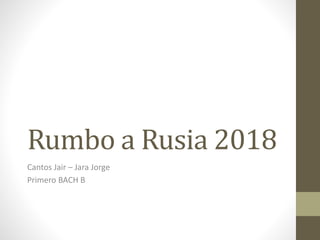 Rumbo a Rusia 2018
Cantos Jair – Jara Jorge
Primero BACH B
 