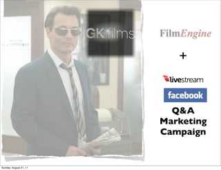 +


                          Q&A
                        Marketing
                        Campaign


Sunday, August 21, 11
 