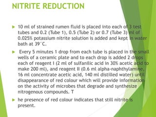 Nitrate Rumen Rumen fluid examination | PPTX