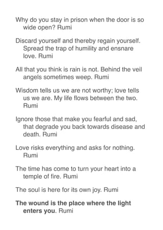 135 Rumi quotes - love, beauty, inspiration | PDF