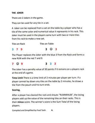 Rummikub Instructions | PDF