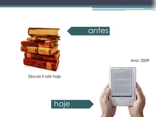 antes


                             Ano: 2009



Século II até hoje




              hoje
 