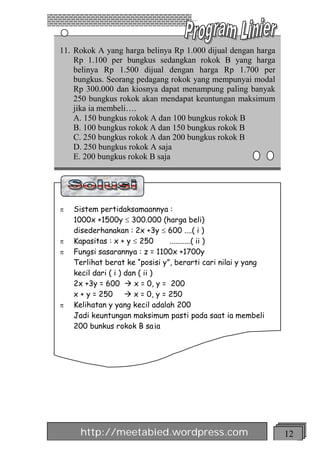 Rumus cepat-matematika-program-linear(2) | PDF