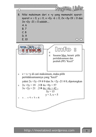 Rumus Program Linier Rumus cepat-matematika-program-linear(2) | PDF