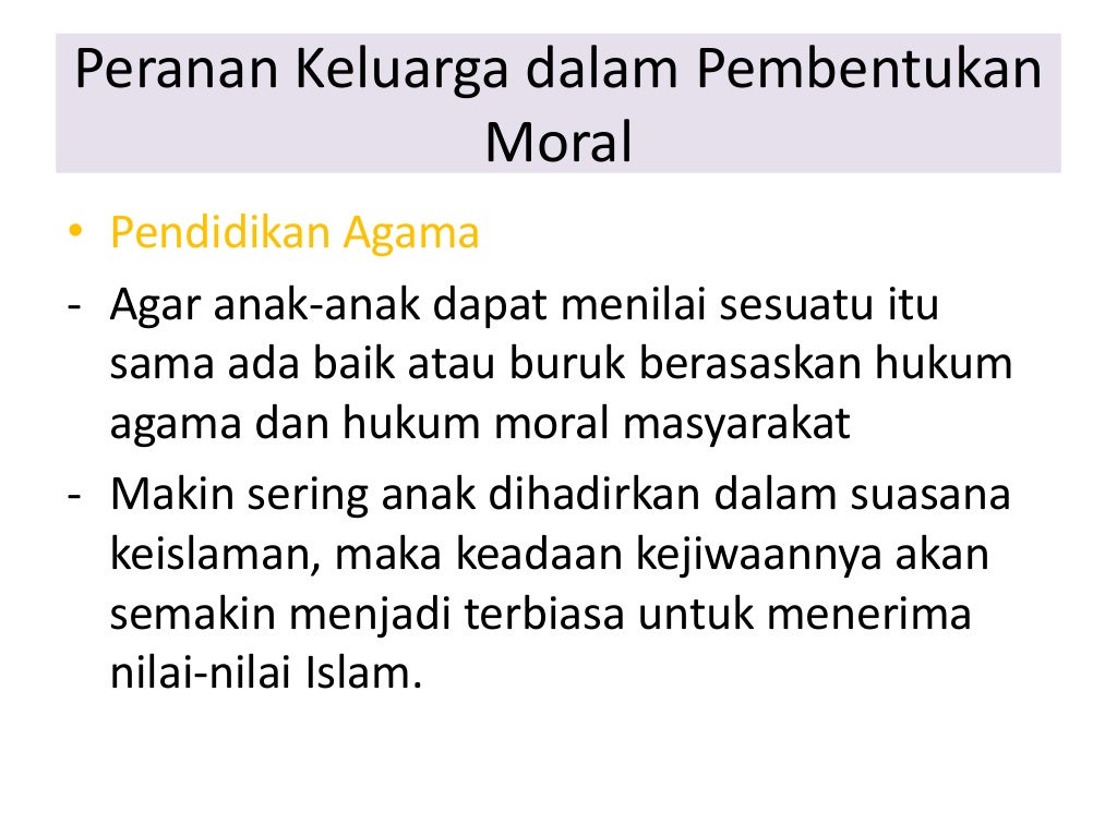 Keluarga dalam Pembentukan Moral