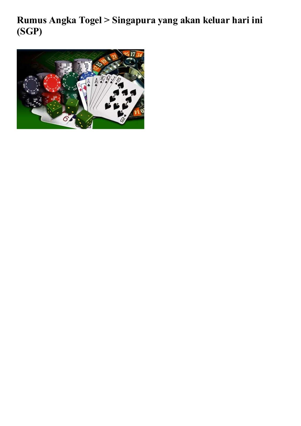 Rumus Angka Togel > Singapura yang akan keluar hari ini (SGP)