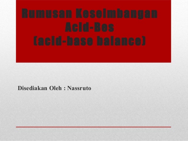 Rumusan Keseimbangan Acid Bes