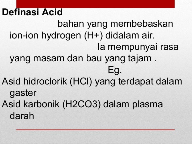 Rumusan Keseimbangan Acid Bes