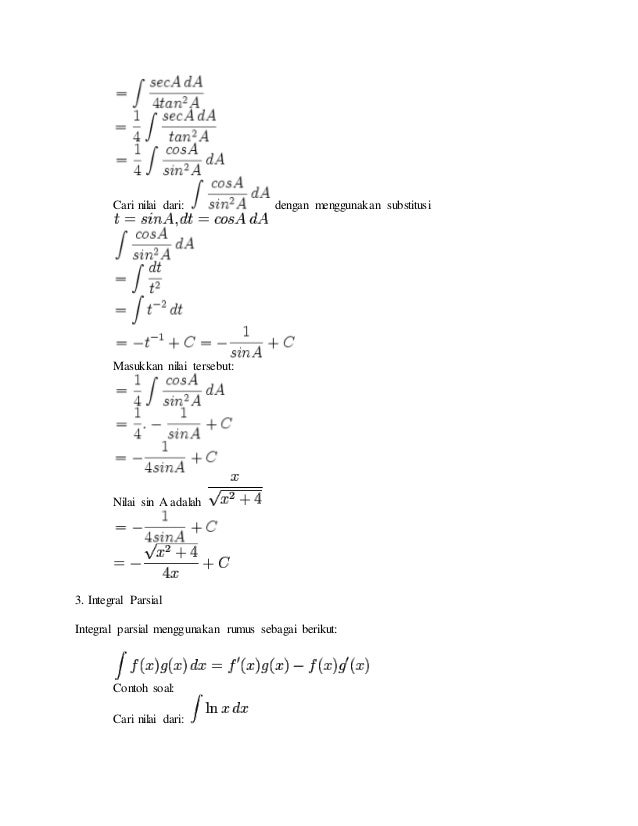 Rumus dasar integral lengkap