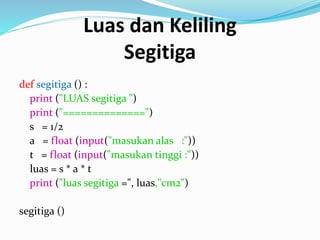 Rumus dasar python | PPTX