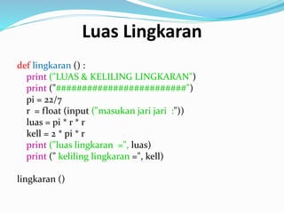 Rumus dasar python buatan nova | PPTX