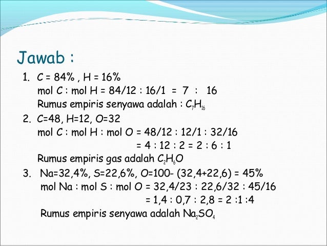 Contoh soal rumus empiris dan rumus molekul