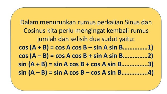 Rumus jumlah dan selisih trigonometri pujiyono Rumus jumlah dan selisih trigonometri pujiyono