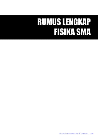 http://pak-anang.blogspot.com
RUMUS LENGKAP
FISIKA SMA
 
