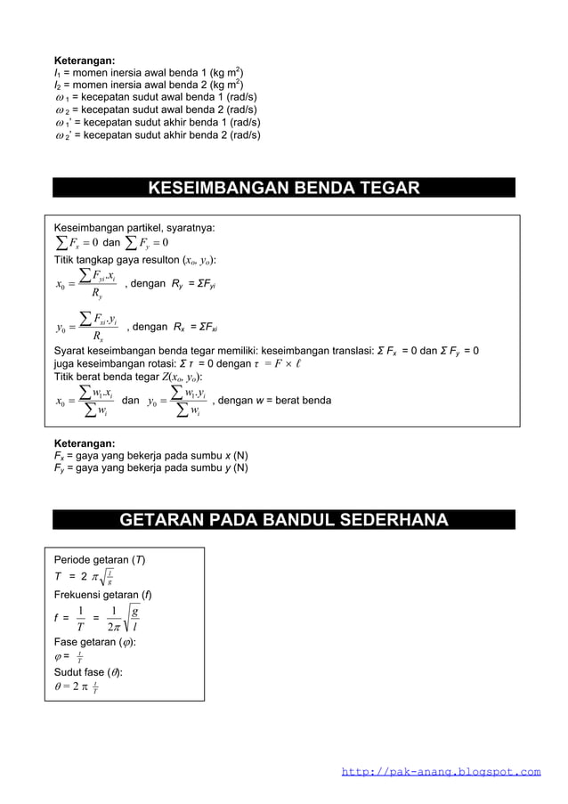 rumus fisika sma lengkap | PDF