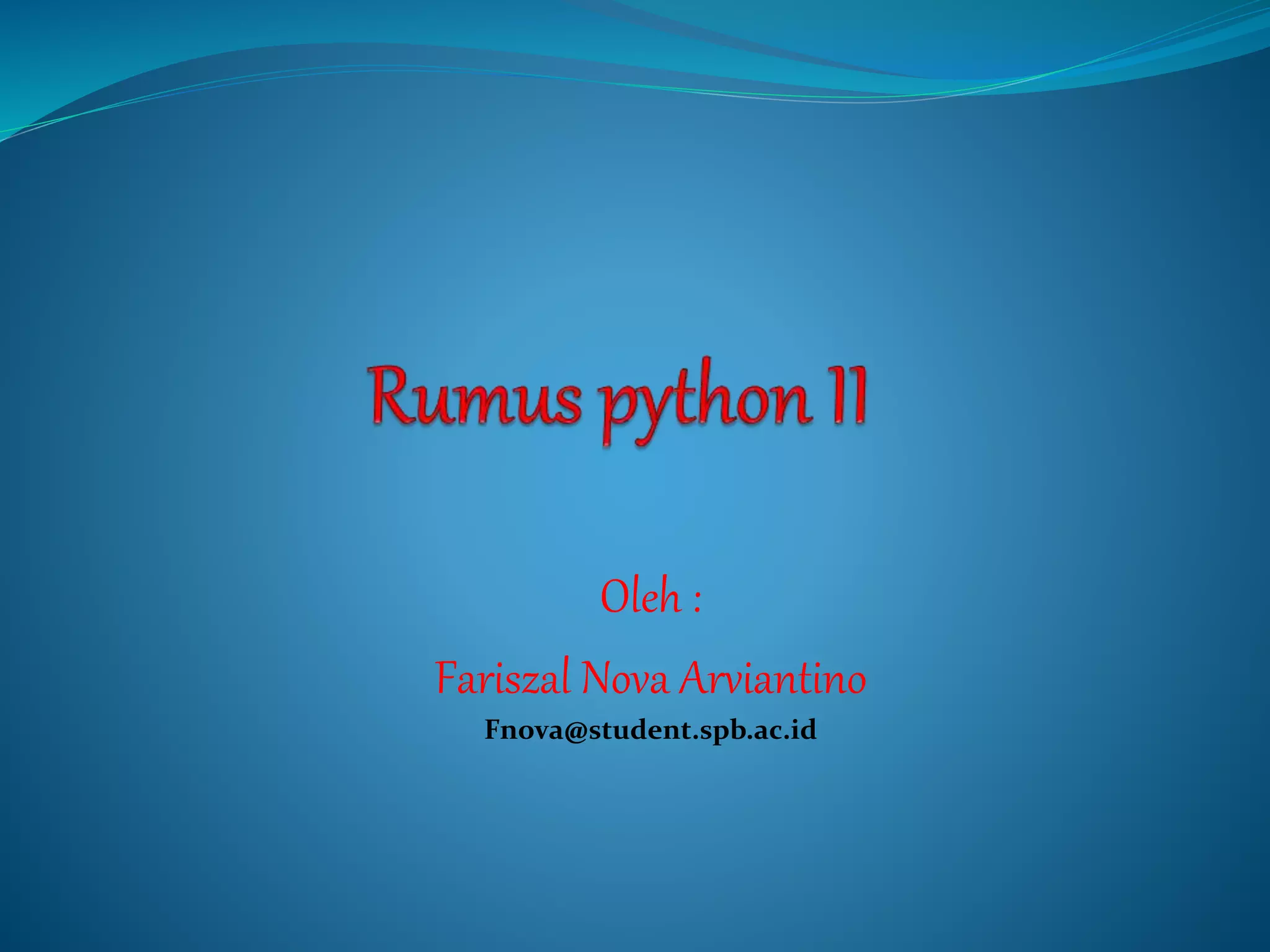 Rumus python ii | PPT