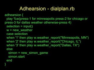 Adhearsion and Telegraph Framework Presentation