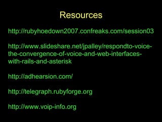 Adhearsion and Telegraph Framework Presentation