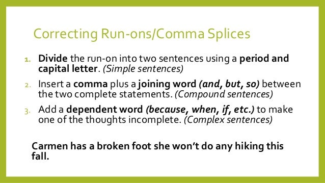 Image result for correcting run ons, comma splice, fragments