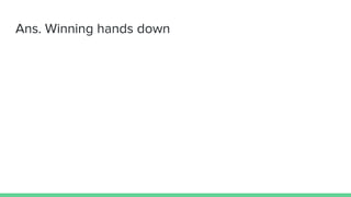 Ans. Winning hands down
 
