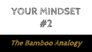 YOUR MINDSET
#2
The Bamboo Analogy
 