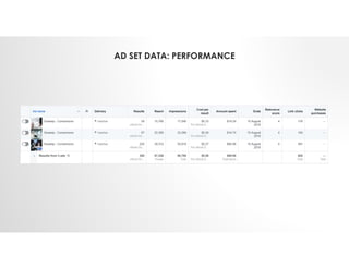 AD SET DATA: PERFORMANCE
 
