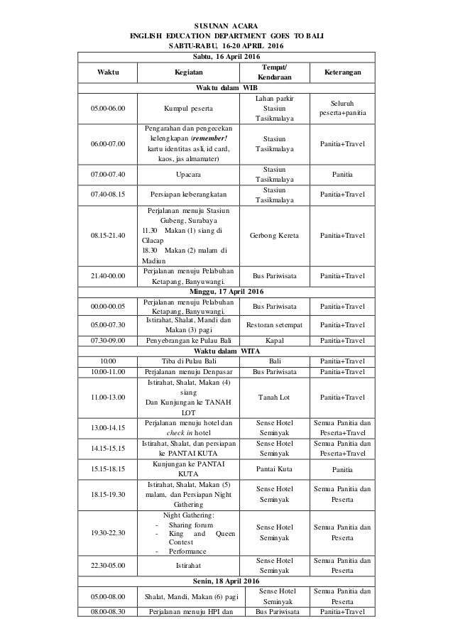 50+ Susunan acara in english info