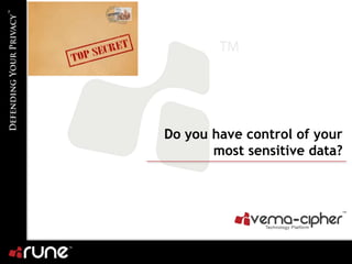 Do you have control of your
       most sensitive data?
 