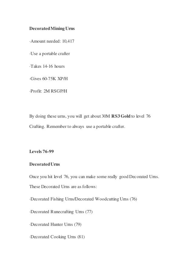 Runescape Guide 1 99 Crafting Quick Guide