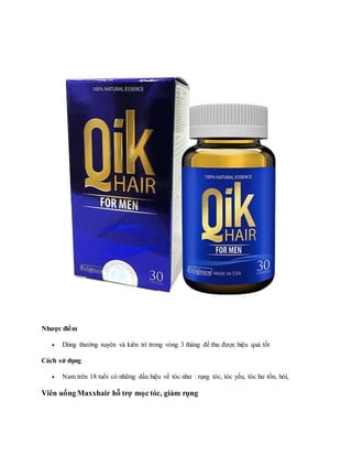 Rụng tóc uống thuốc gì?