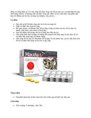 Rụng tóc uống thuốc gì?