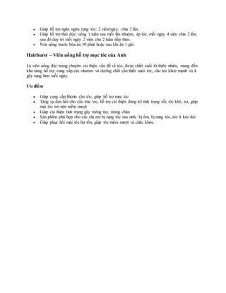 Rụng tóc uống thuốc gì?