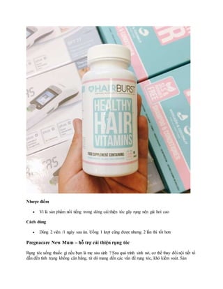 Rụng tóc uống thuốc gì?