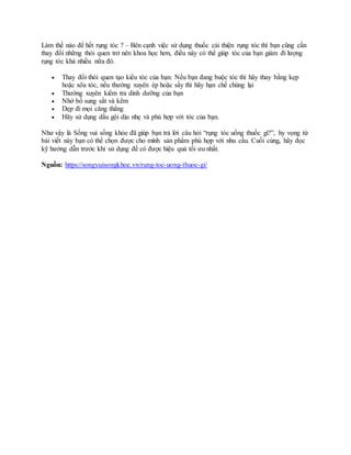 Rụng tóc uống thuốc gì?