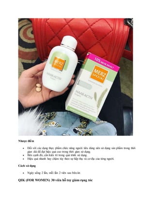 Rụng tóc uống thuốc gì?