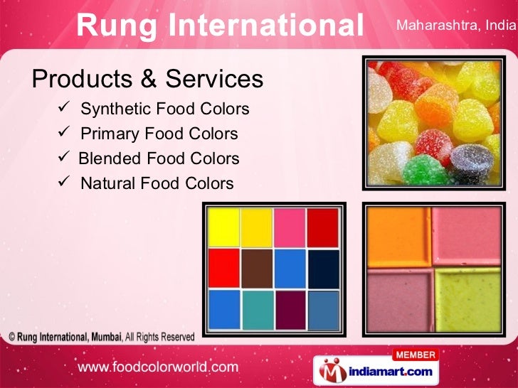 Food Color Suppliers By Rung International, Mumbai