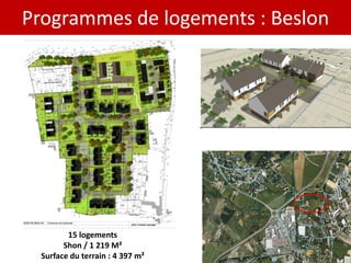 Programmes de logements : Beslon




         15 logements
        Shon / 1 219 M²
  Surface du terrain : 4 397 m²
 