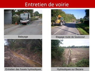 Entretien de voirie  Entretien des fossés hydrauliques Balayage Elagage route de Quescoul Hydrauliques sur Bezans 