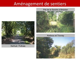 Aménagement de sentiers Kerbouc et Trovray Kerhué / Folhaie Pré de la Sandre à Brézéan 