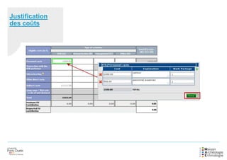 Justification
des coûts
 