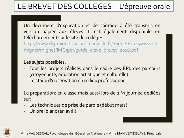 exemple oral brevet parcours avenir
