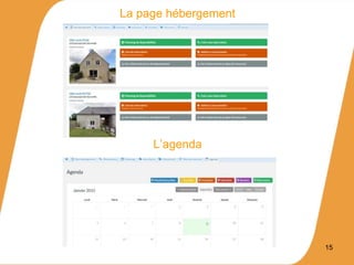 15
La page hébergement
L’agenda
 