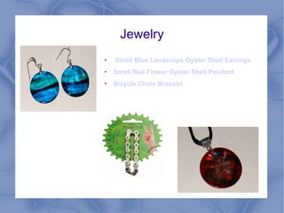 Jewelry  Small Blue Landscape Oyster Shell Earrings Small Red Flower Oyster Shell Pendant Bicycle Chain Bracelet 