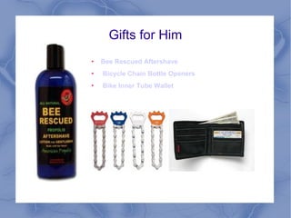 Gifts for Him Bee Rescued Aftershave  Bicycle Chain Bottle Openers Bike Inner Tube Wallet 