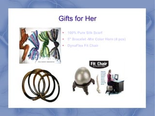 Gifts for Her 100% Pure Silk Scarf 5&quot; Bracelet -Mix Color Horn (4 pcs) DynaFlex Fit Chair 